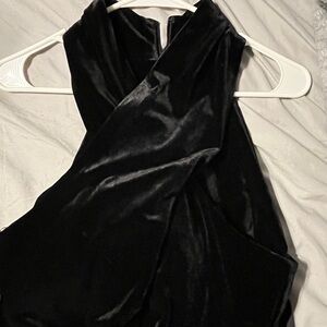 Petal & Pup Black Velvet Jumpsuit